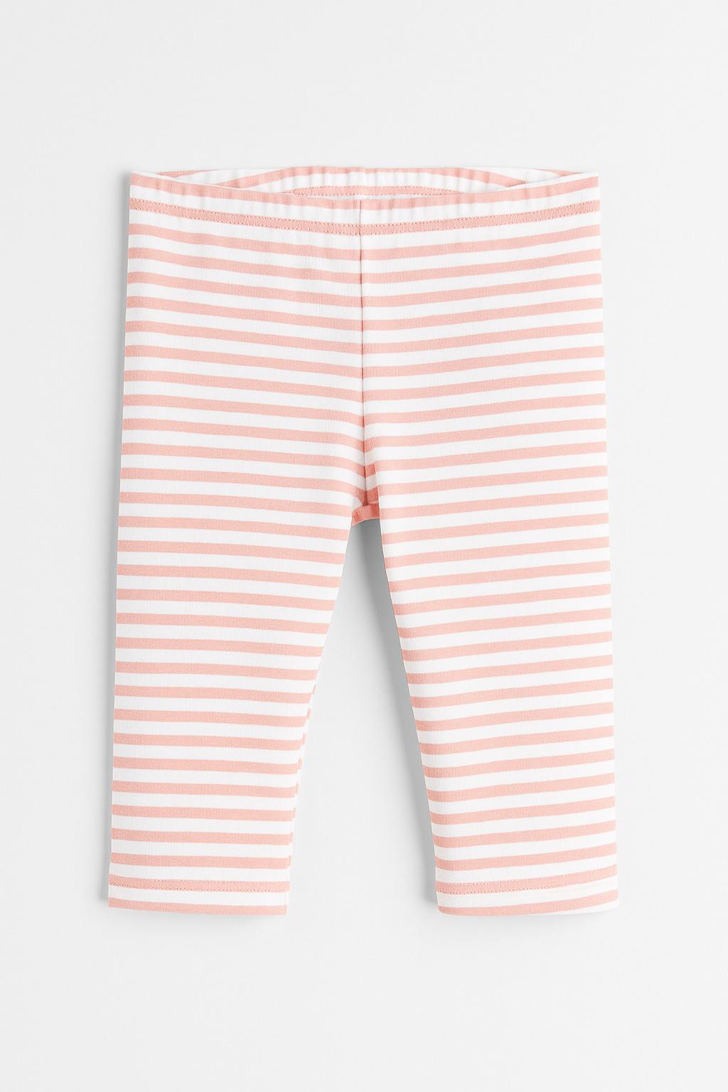 Лосины H&M в полоску 104 см Бело-розовый (840933)