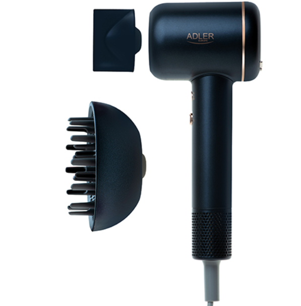 Фен Adler AD 2270 1600 Вт безщітковий двигун/іонізація/LEd дисплей Black (35890336)