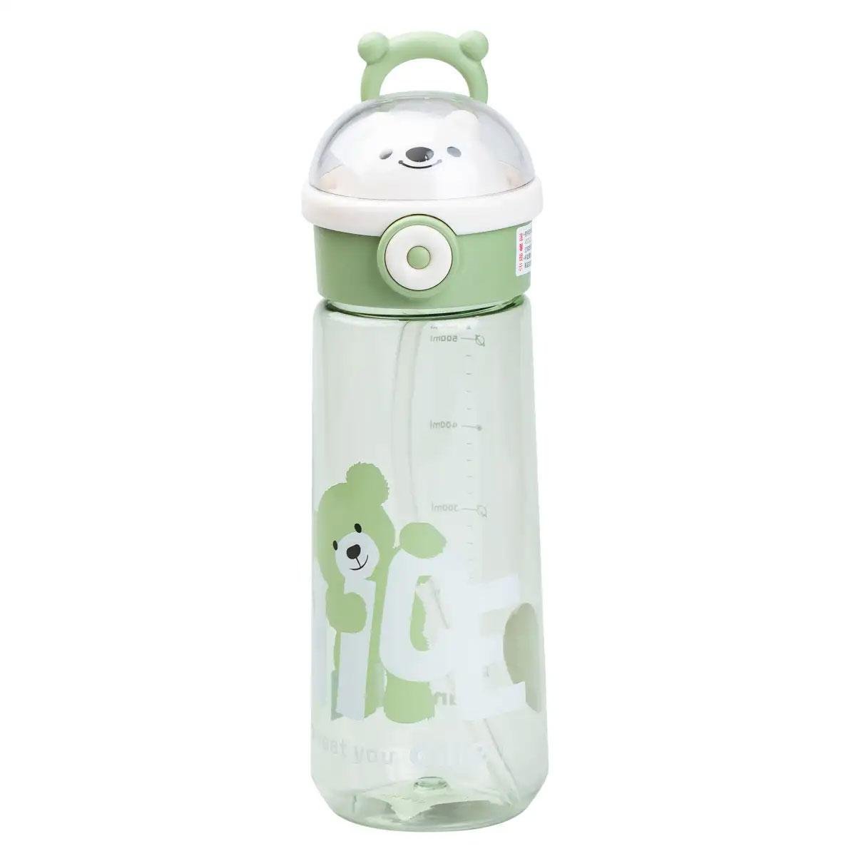 Пляшка для води 620 мл з трубочкою багаторазова Зелений (HP17300GR)