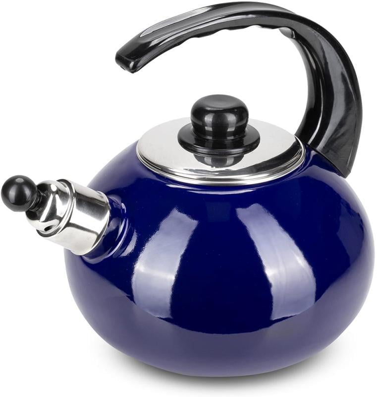 Чайник эмалированный Kamille Boiling Water со свистком 2,5л Синий глянцевый Чайник эмалированный Kamille Boiling Water со свистком 2,5л Синий глянцевый