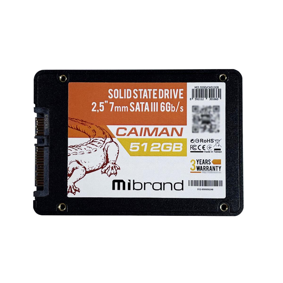 Твердотельный накопитель Mibrand Caiman 512 Гб 3D TLC NAND (MI2.5SSD/CA512GB)