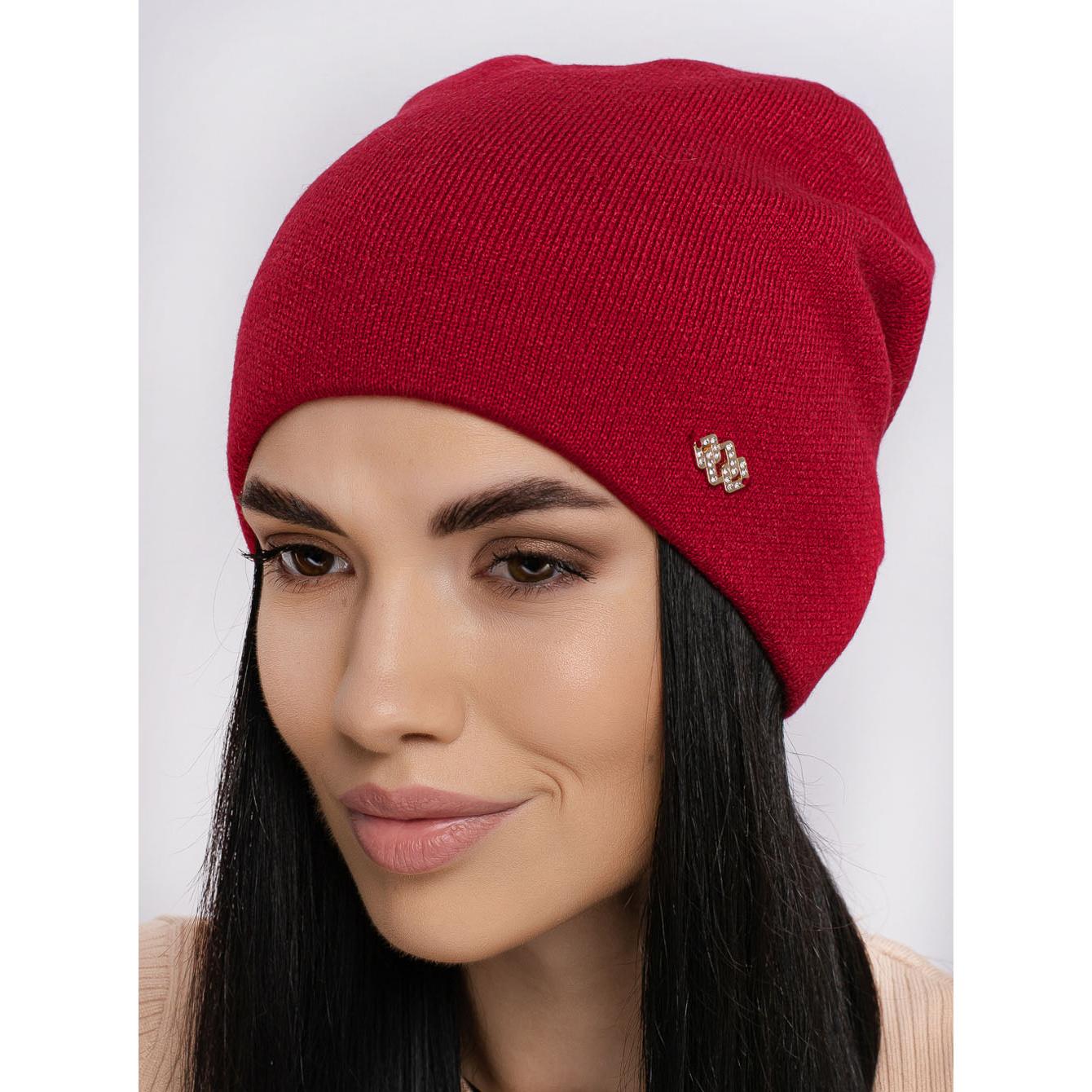 Шапка женская шерстяная Leks Таврия one size Красный
