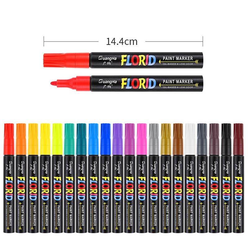 Набор перманентных водостойких маркеров YOVER на масляной основе 20 цветов (GN-168-20) - фото 2