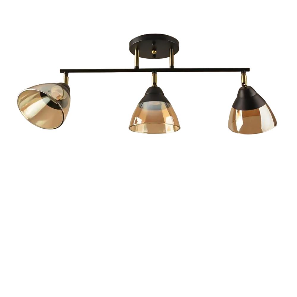 Люстра потолочная Light House SH-18518/3 BK+AB 640х150х280 мм Черный/Бронзовый/Янтарный