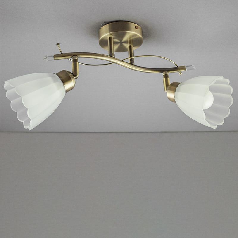 Люстра стельова Light House NM-15755/2 AB WT на дві лампи Бронза