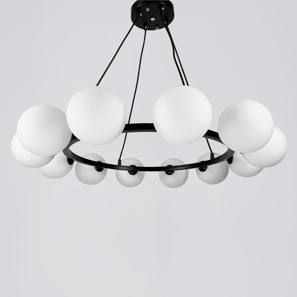 Люстра круглая LOUISA на 12 плафонов Черный (S 17/12 BK)