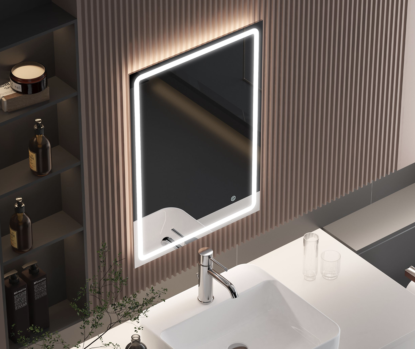 Зеркало для ванной комнаты Aqua PooL Nil 88-Nil50s70-CWDd с LED-подсветкой 50x70 см (32306359)