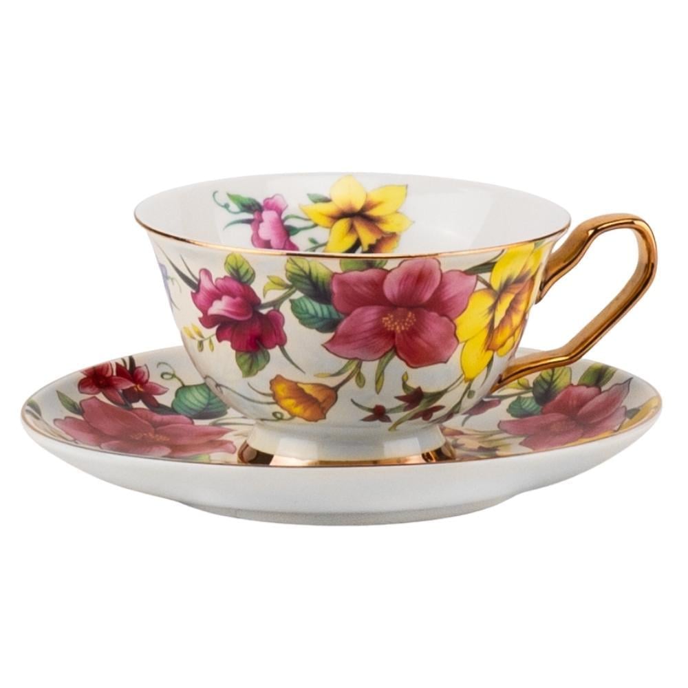 Чашка с блюдцем фарфоровая Modern Vintage Bloom 200 мл
