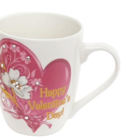 Чашка со стразами Happy Valentine's 350 мл
