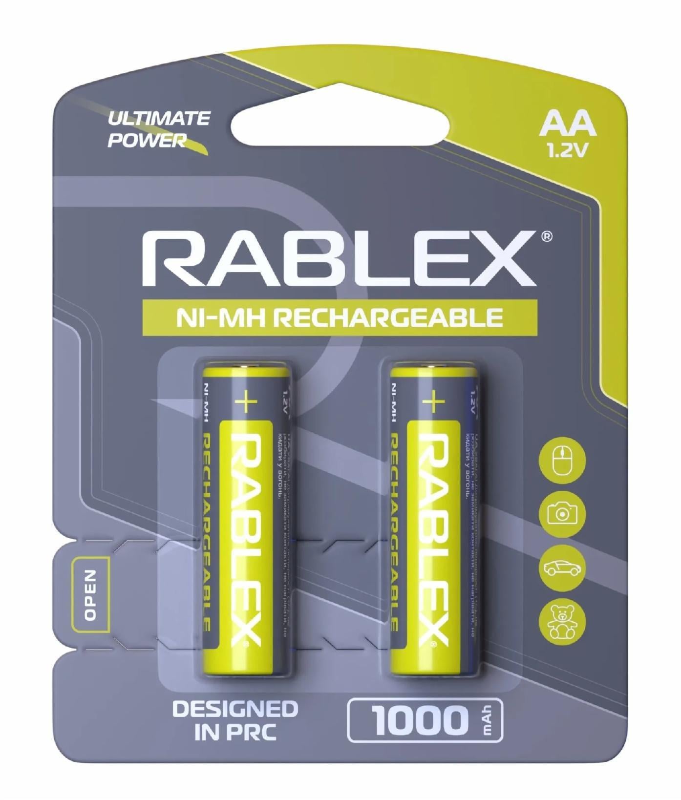 Акумулятор Rablex HR06/AA 1000 mAh 2 шт. (4819840001223-E3)