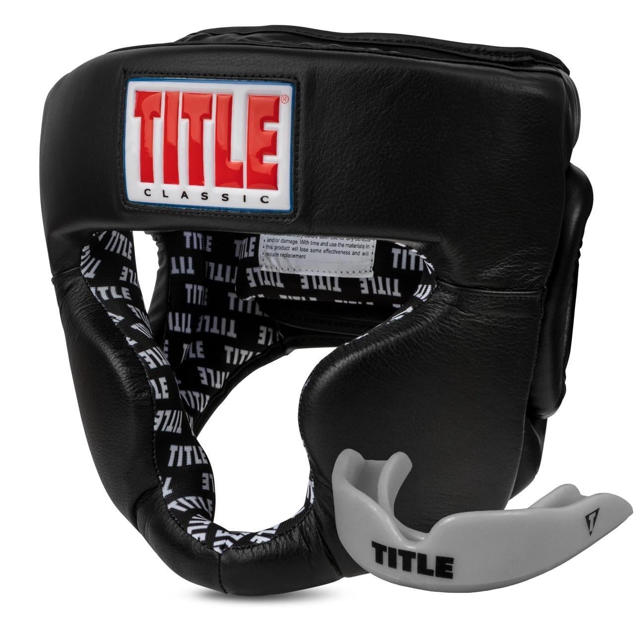 Боксерский шлем TITLE Classic Full Coverage Training Headgear 2.0 с капой M Black (3019820514)