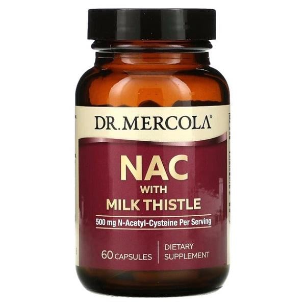 Ацетилцистеин Dr. Mercola NAC with Milk Thistle 60 капс. (000021398)