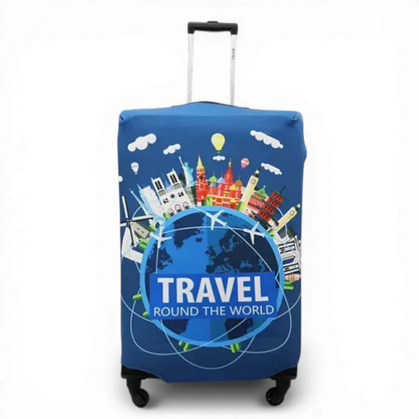 Чохол для валізки Glory Travel Mood 11920 L захисний еластичний спандекс щільний з принтом 26-29" Синій