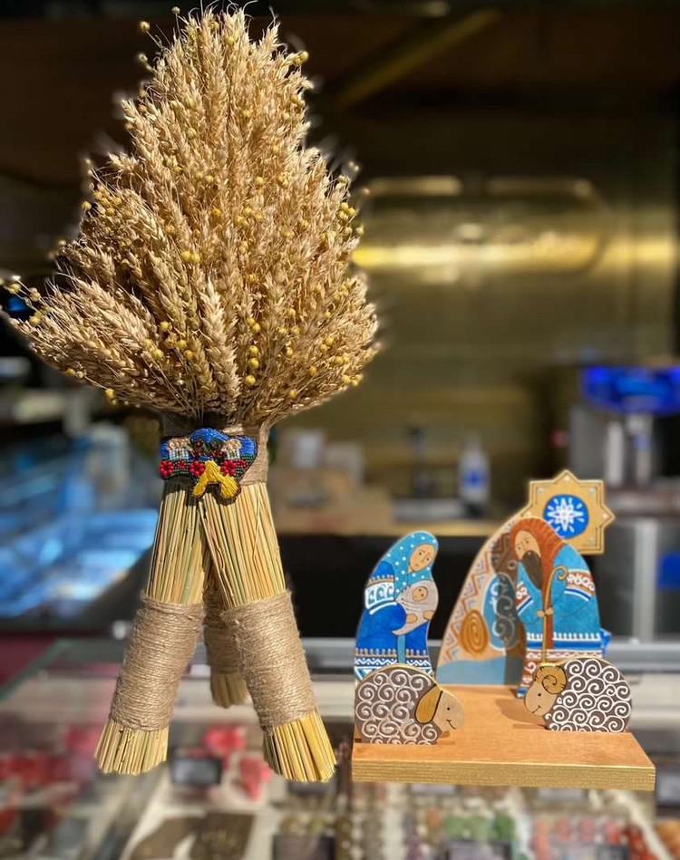 Рождественский дидух из пшеничных колосьев и льна 50 см (2023279252) - фото 3 Рождественский дидух из пшеничных колосьев и льна 50 см (2023279252) - фото 3