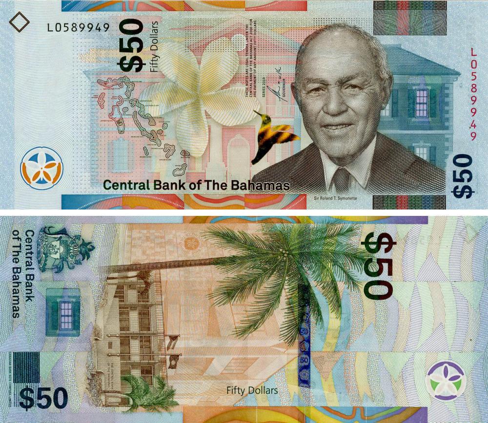 Коллекционная банкнота Багамы 50 долларов 2019 UNC (P81)