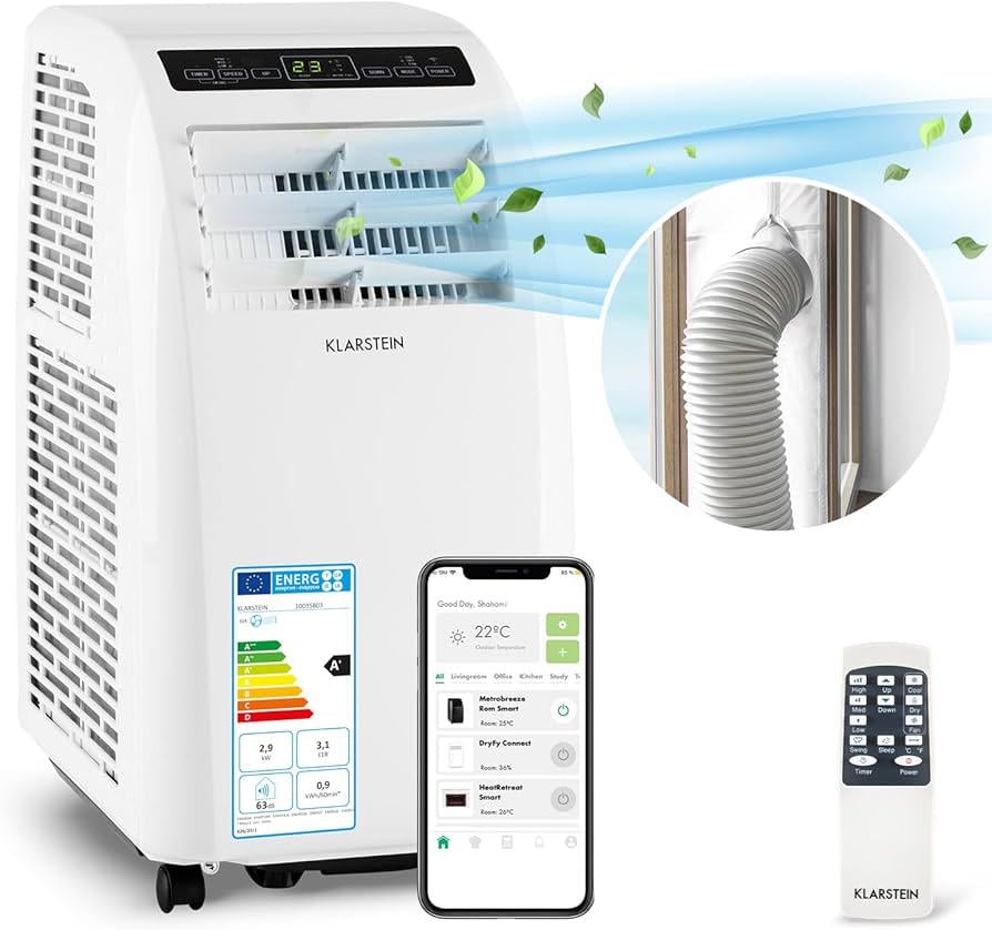 Кондиционер мобильный KLARSTEIN Metrobreeze Rome Smart 10 000 BTU с сухим режимом (10035803) - фото 9 Кондиционер мобильный KLARSTEIN Metrobreeze Rome Smart 10 000 BTU с сухим режимом (10035803) - фото 9