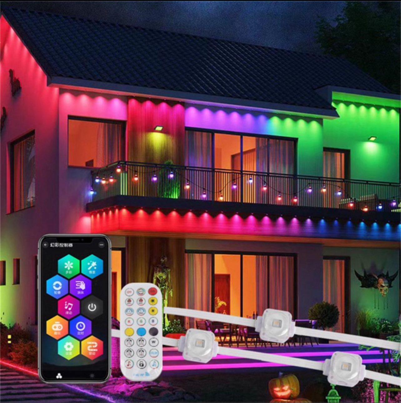 Гирлянда умная уличная Smart RGBW IP65 Magic Color с Bluetooth и Wi-Fi управлением 15 м (І-4015)