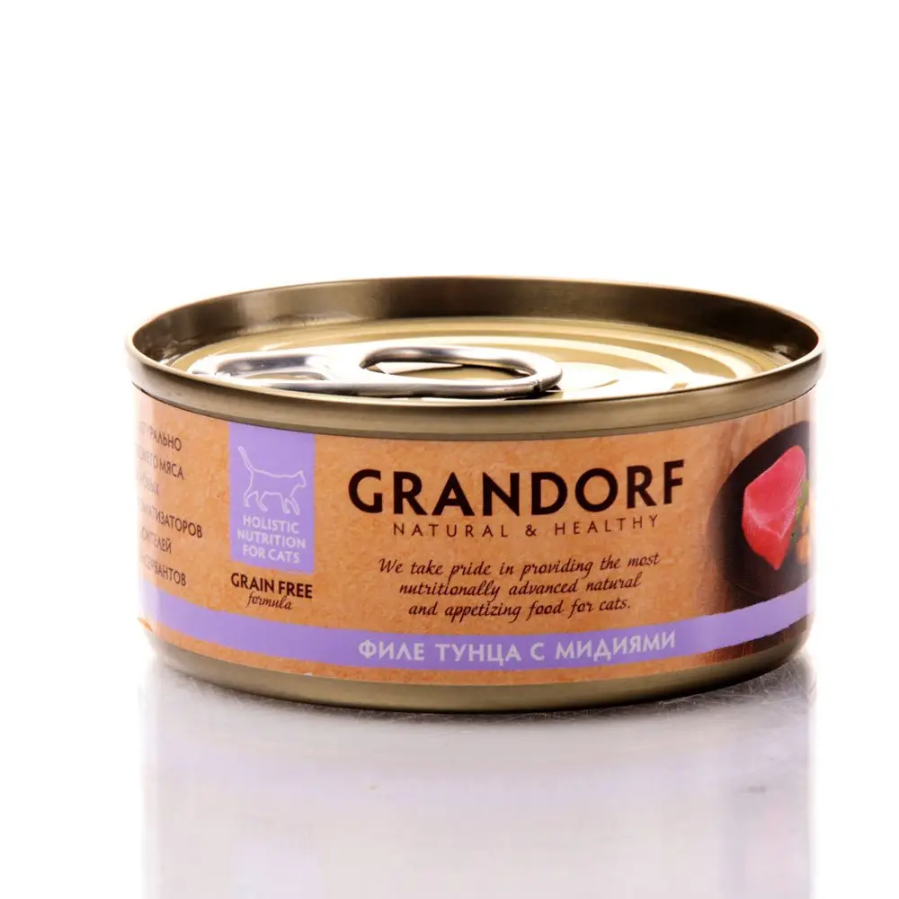 Корм влажный для кошек Grandorf TUNA FILLET & MUSSELS филе тунца с мидиями 70 г Корм влажный для кошек Grandorf TUNA FILLET & MUSSELS филе тунца с мидиями 70 г