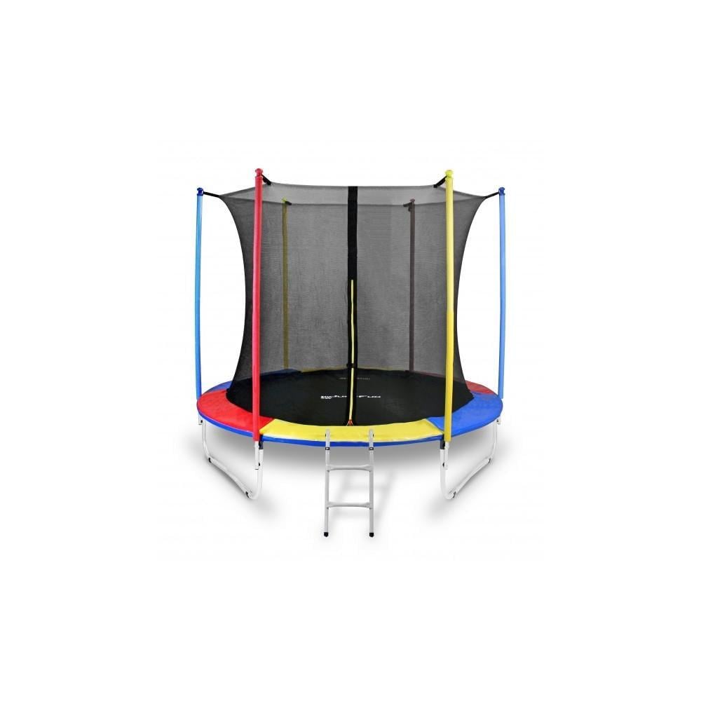 Батут Just Fun Multicolor внутренняя сетка и стремянка 244 см