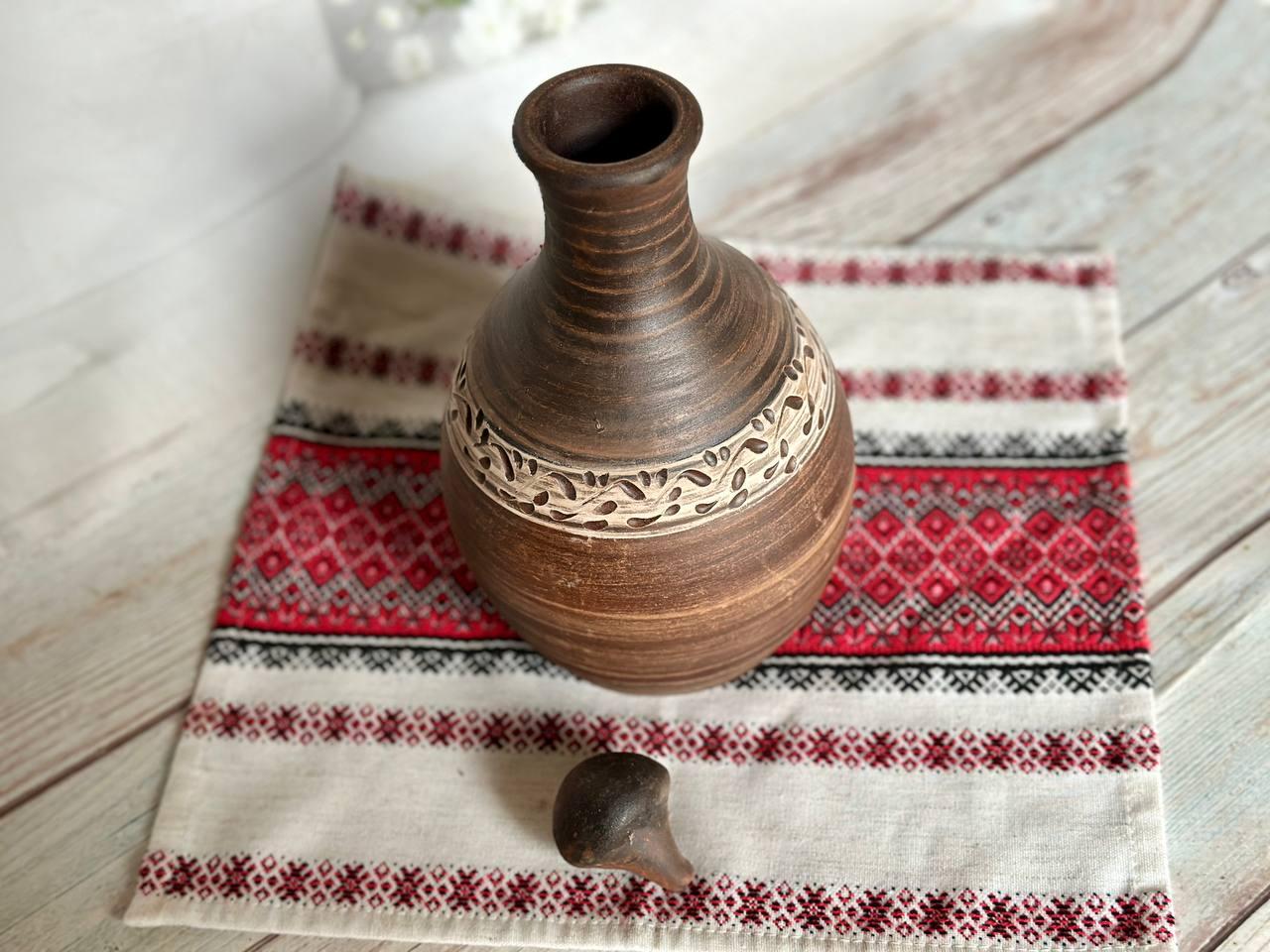 Бутылка глиняная под спиртное ангоб 700 мл (2420959002) - фото 2