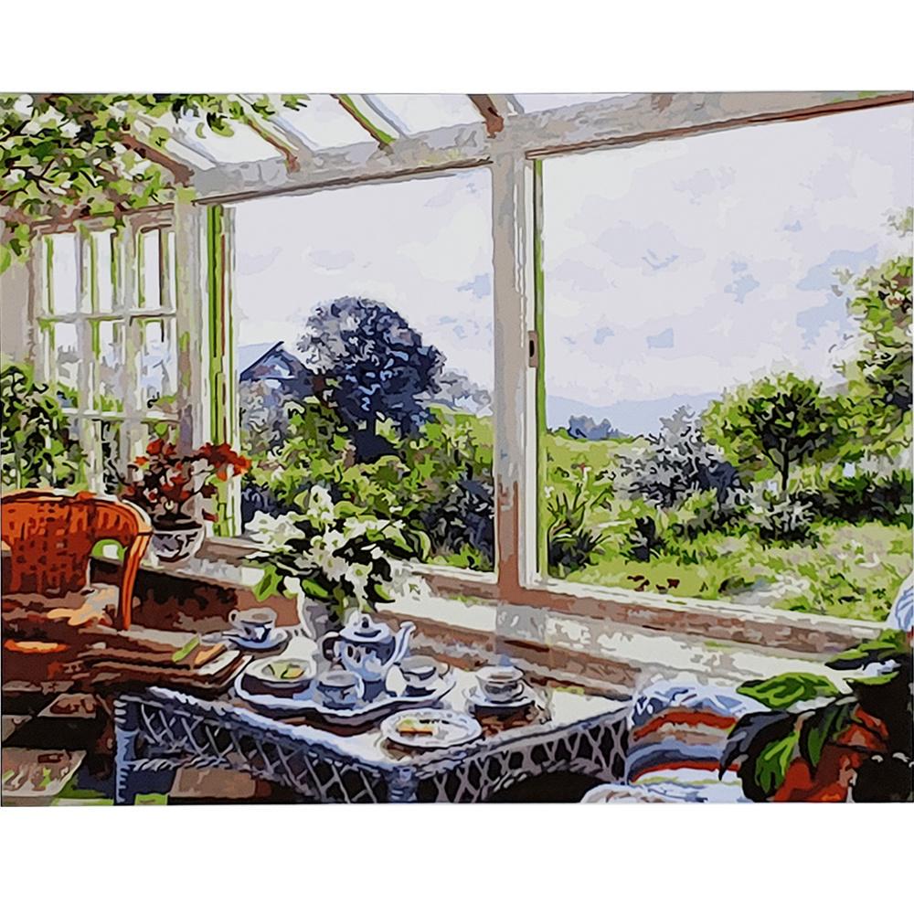 Картина по номерам Strateg Премиум Завтрак на веранде 40x50 см (SY6606)