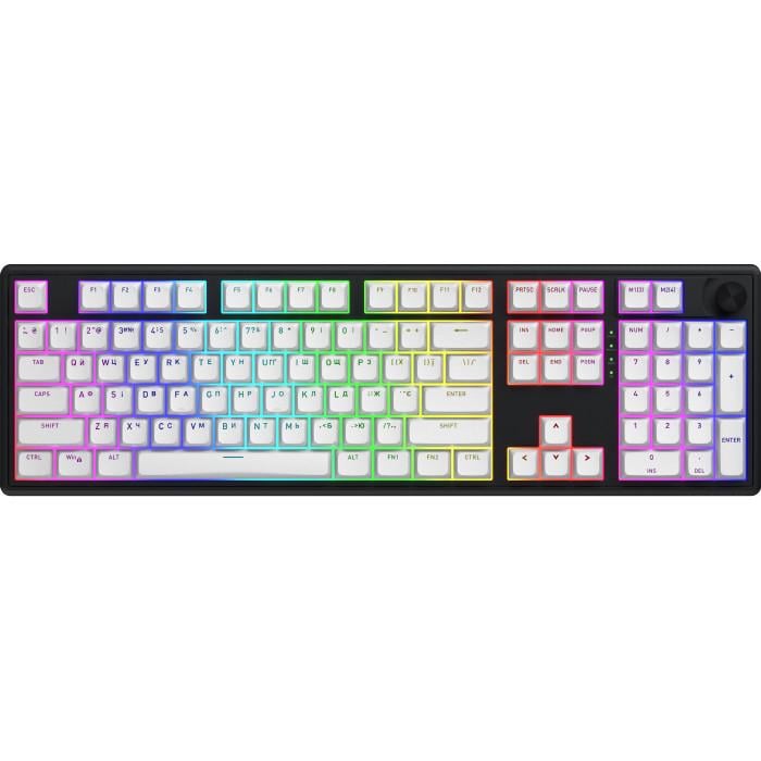Клавиатура беспроводная Hator Skyfall 100 Wireless механическая 100 клавиш RGB Aurum Black/White (HTK3100UA)
