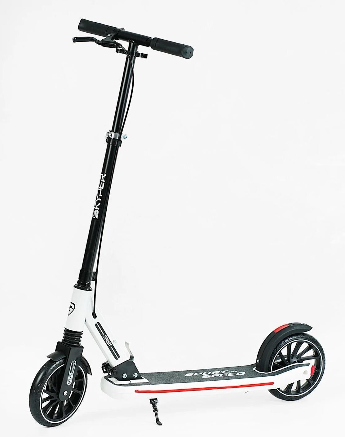 Самокат двухколесный Skyper колеса PU 200 мм передний амортизатор/ручной тормоз Black (144408)