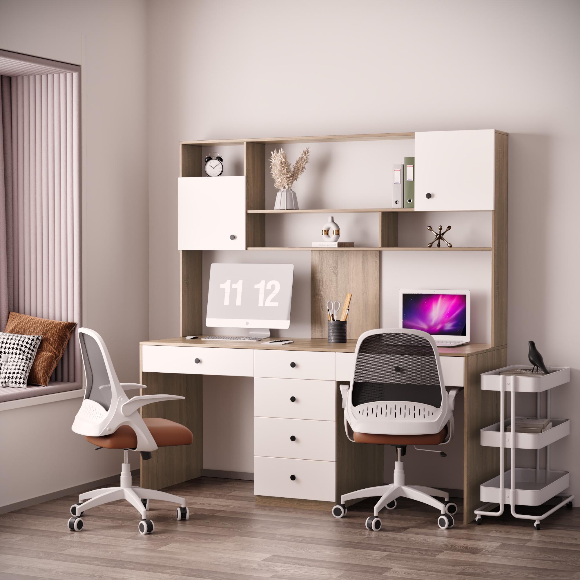 Письмовий стіл для двох СП-Твінс 1830х1800х650 мм Дуб Сонома/Білий