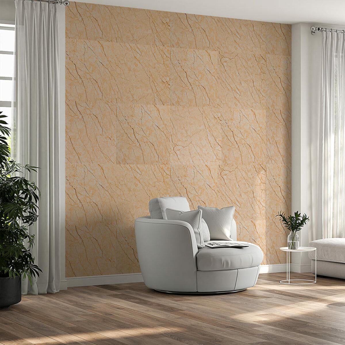 3D-панель Sticker Wall из ПВХ S декоративная 600x600x3 мм Бежевый мрамор (3DPanda-1618) - фото 6