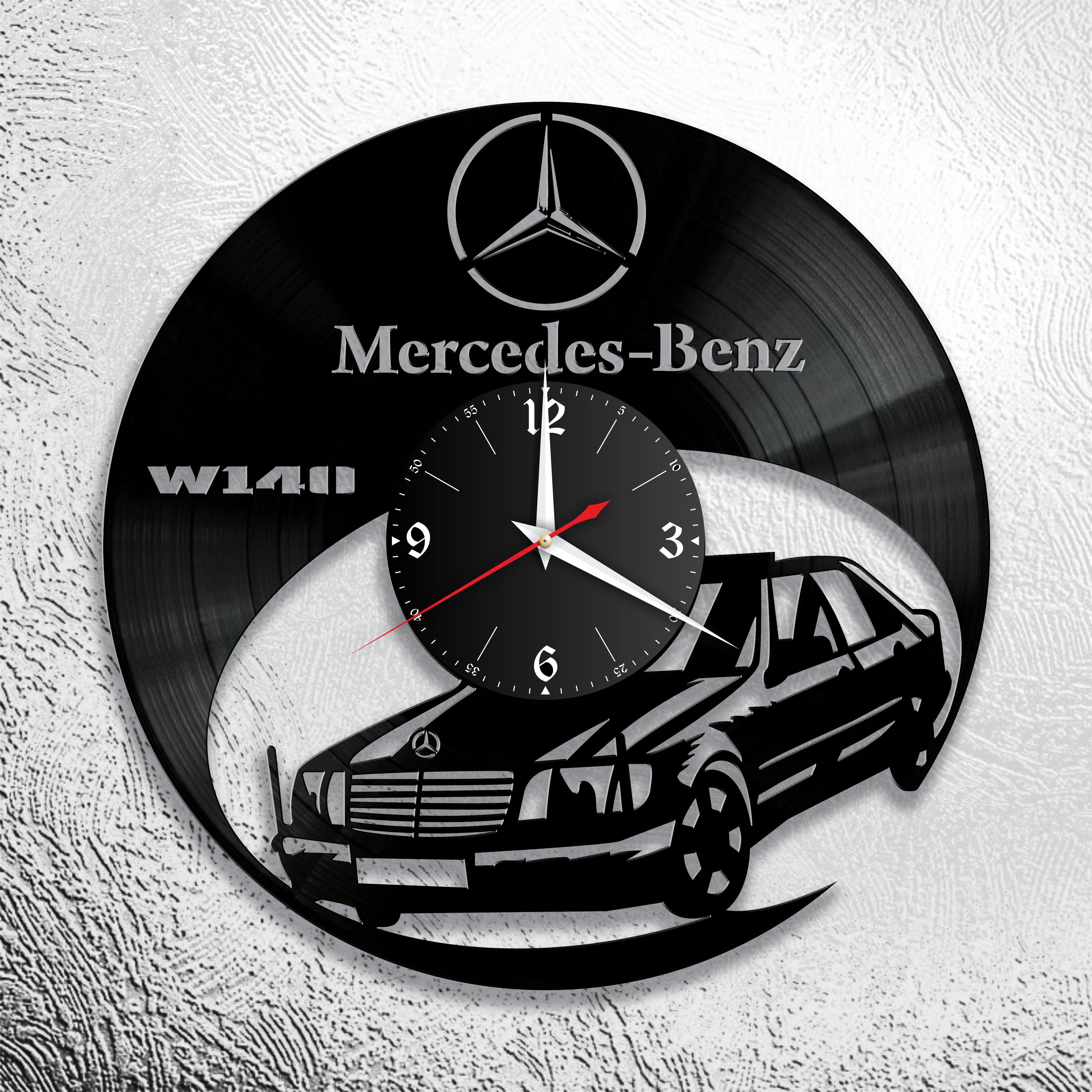 Часы настенные Mercedes W140 2981 из виниловой пластинки
