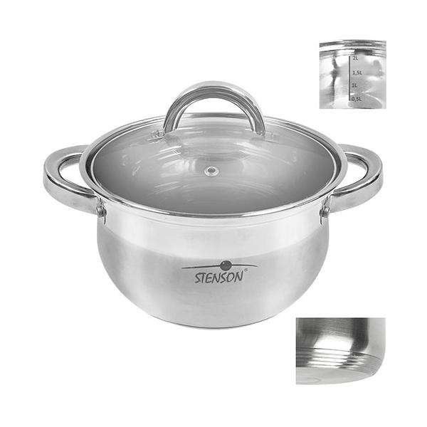 Кастрюля Stenson Belly MH-2720 2,6 л Нержавеющая сталь (14384143)