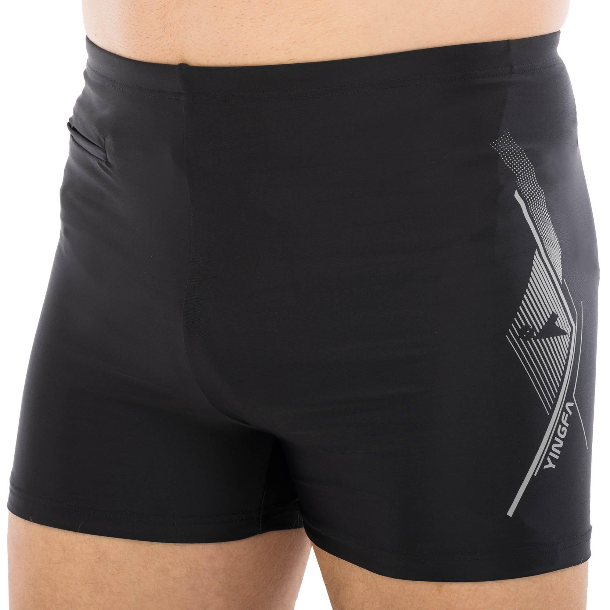 Плавки боксери чоловічі для плавання YINGFA Y3957 L Чорний/Сірий (Y3957_Черный-серый_L_(160-165)