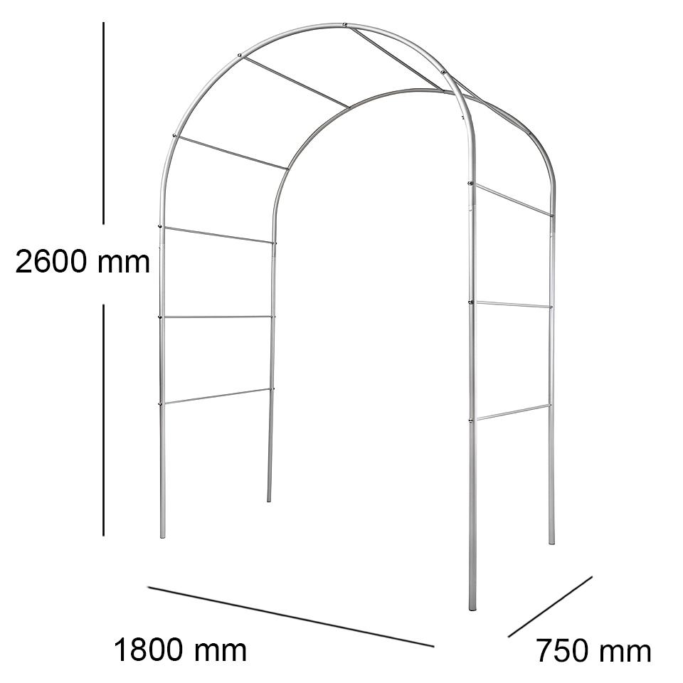 Опора для рослин арка садова 2600х1800х750 мм d 20 мм/d 12 мм (АС-D20/D12-2600*1800*750) - фото 2