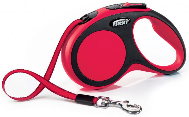 Повідець-рулетка Flexi New Comfort S 5 м стрічки до 15 кг Червоний (1151264307)