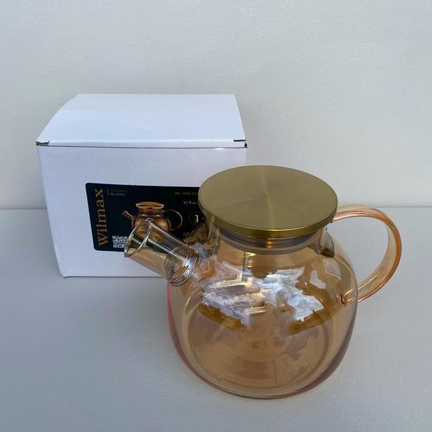 Чайник для заварювання Wilmax Thermo Amber з металевою кришкою 950 мл (888810003) - фото 2 Чайник для заварювання Wilmax Thermo Amber з металевою кришкою 950 мл (888810003) - фото 2