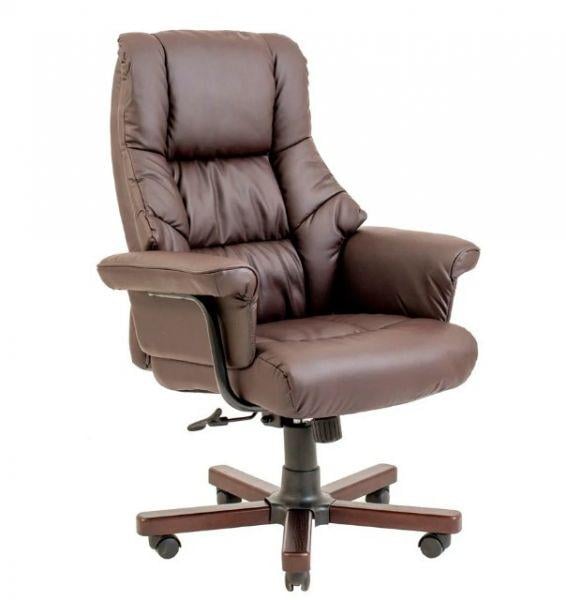 Кресло офисное Richman Конгресс Вуд M-2 широкое Anyfix Wide кожа люкс Коричневый (1652225)