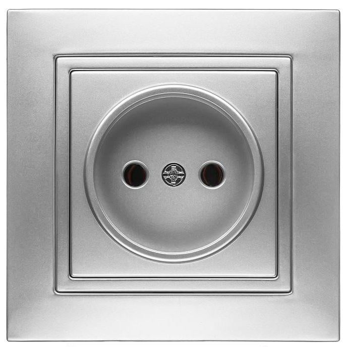 Розетка одноместная MARSHEL ELEGANT RS16-375 Silver