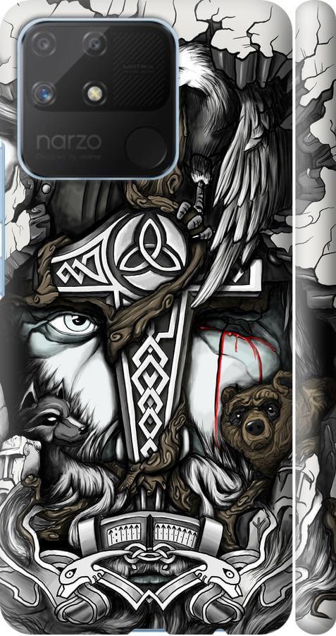 Чехол на Realme Narzo 50A Тату Викинг (4098m-2514-42517)
