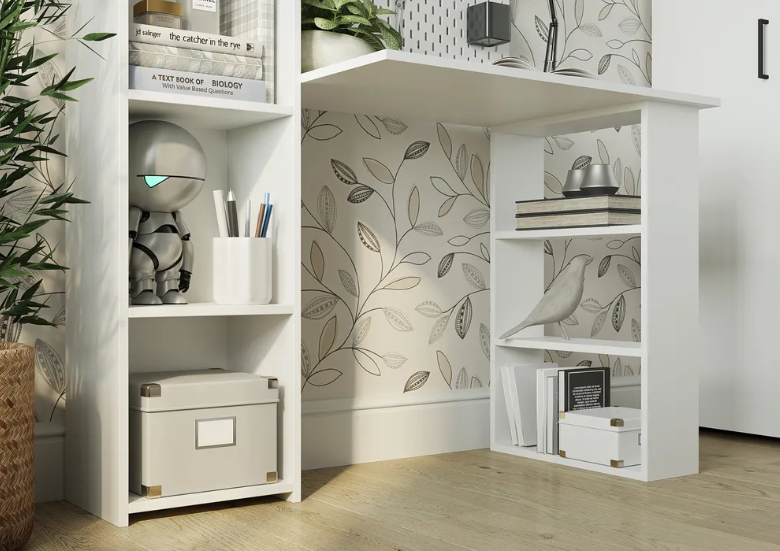 Компьютерный стол MebelProff КС-27 с полками Белый (26437776) - фото 3 Компьютерный стол MebelProff КС-27 с полками Белый (26437776) - фото 3