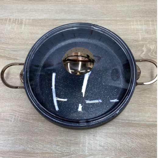 Сотейник с крышкой OMS алюминиевый с антипригарным покрытием 4 л Bronze (3341-30-bronze) - фото 3