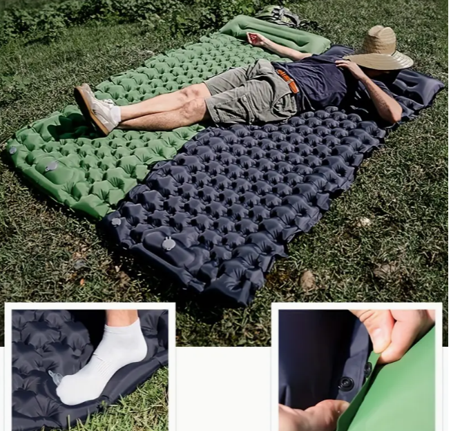 Килимок надувний з подушкою та з вбудованою системою накачування 200x70 см (1406) - фото 4