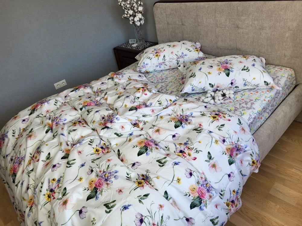 Комплект постельного белья Premium Quattro сатин двуспальный на резинке (2069536056)