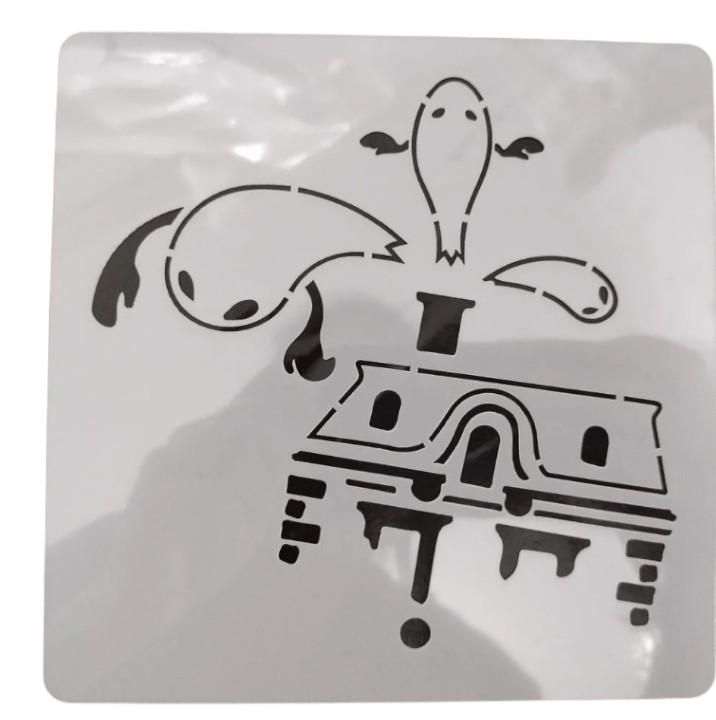 Трафарет на Хэллоуин Призраки 15x15 см Серый (7620)