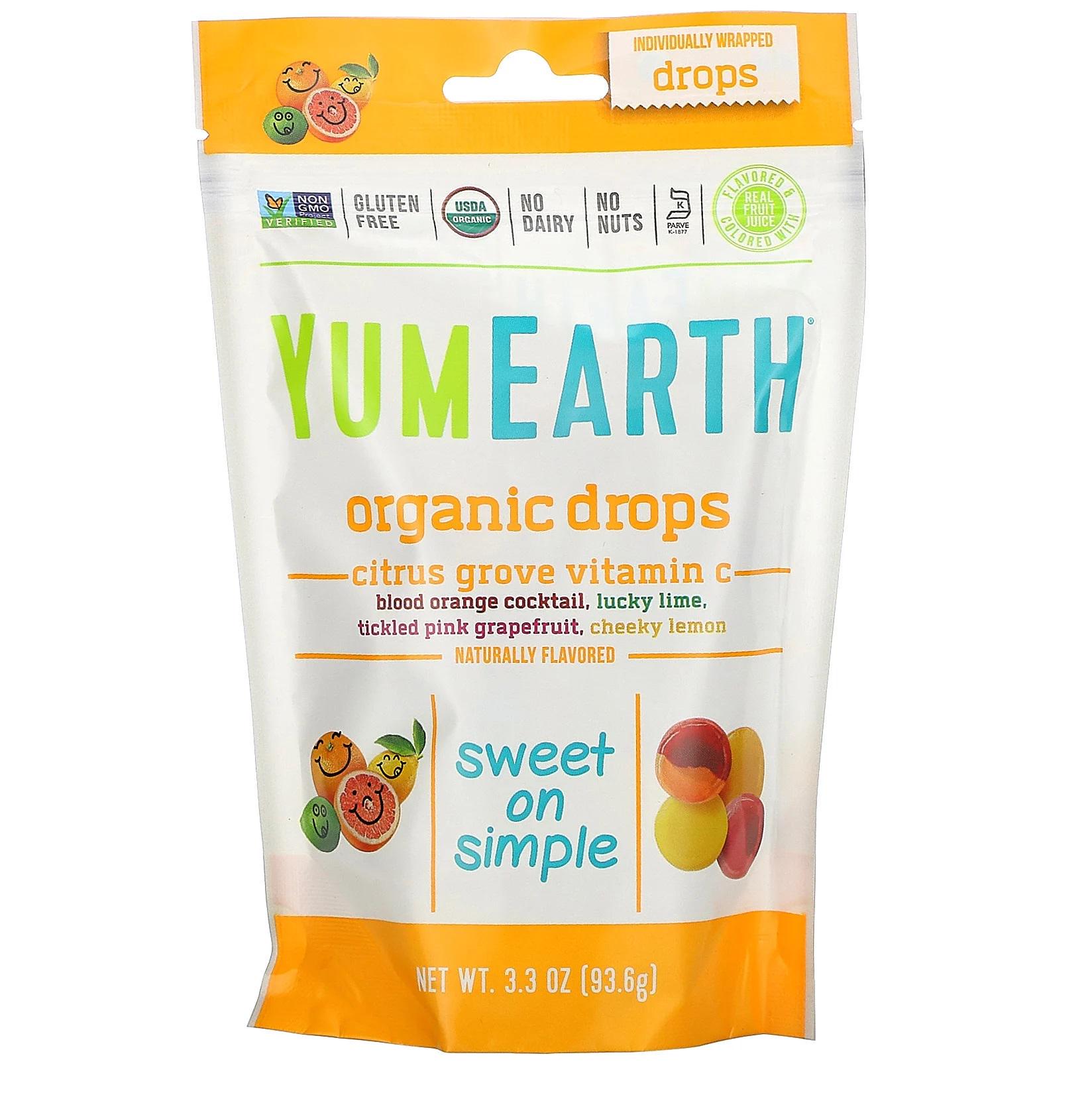 Леденцы органические YumEarth с витамином С Citrus Grove 93,5 г