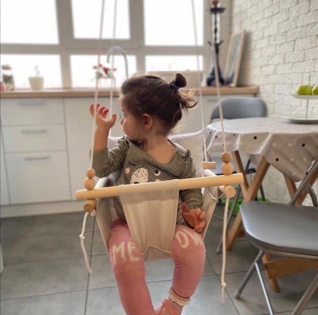 Дитяча гойдалка Infancy Однотонний Жовтий/Синій (9676579) - фото 3 Дитяча гойдалка Infancy Однотонний Жовтий/Синій (9676579) - фото 3