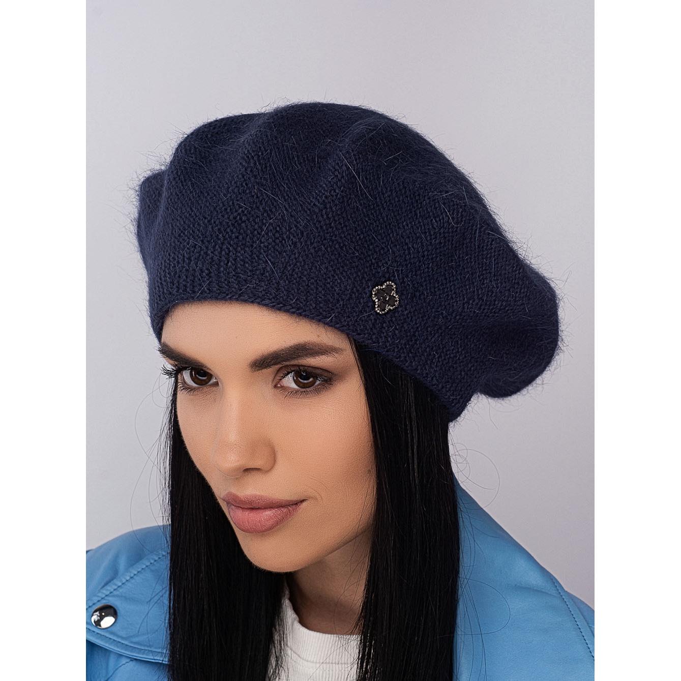 Берет женский одинарный Leks Калина one size Темный джинс