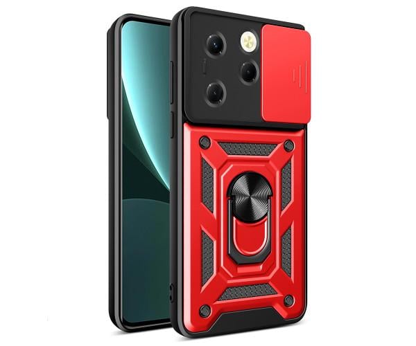 Чехол накладка Ricco Camera Sliding для Infinix Hot 40i / Smart 8 Красный - фото 1