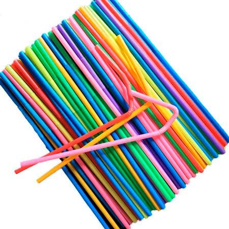 Соломка пряма прозора гофрована 200х210 мм Різнокольоровий (03-0090)