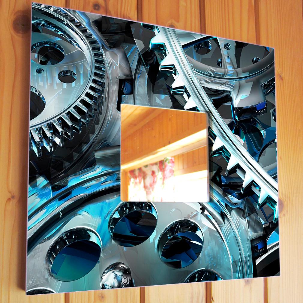 Зеркало декоративное Стимпанк шестеренки 260х260 мм (M03770)