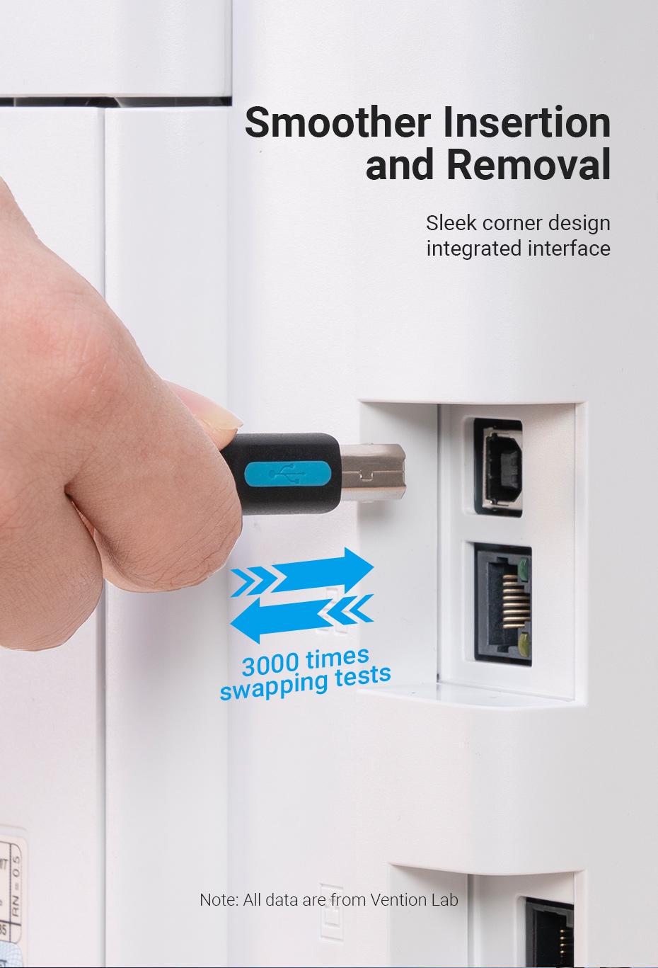 кабель екранований для принтера Vention USB 2.0 A-B 480 Мбіт/с нікельовані конектори 15 м Чорний (COQBN) - фото 7 кабель екранований для принтера Vention USB 2.0 A-B 480 Мбіт/с нікельовані конектори 15 м Чорний (COQBN) - фото 7